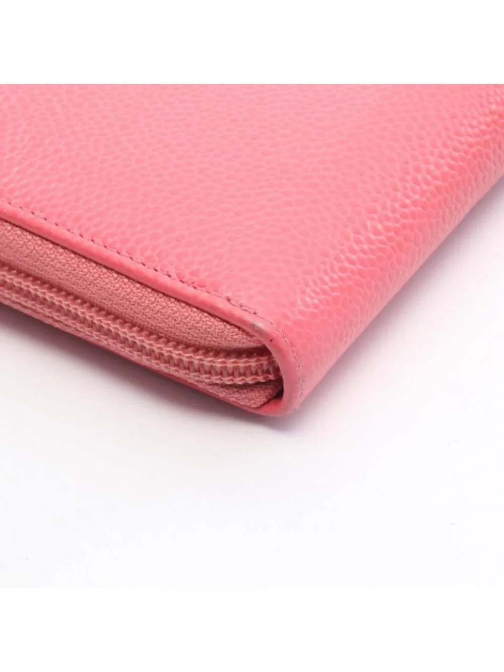 Chanel Round Wallet CC Logo Pink Caviar Leather CC